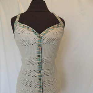 Free People Sz S Tank Top Shirt Sweater Knit Adjustable Straps Acrylic Blend